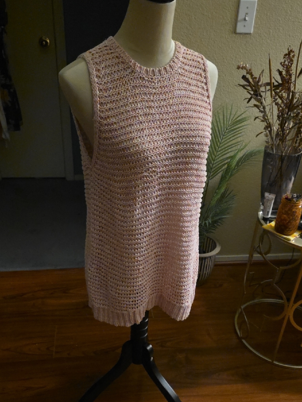 Lou & Grey Blush Pink Crochet Knit Tunic